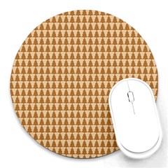 Pattern Gingerbread Brown Round Mousepads by Simbadda