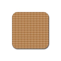 Pattern Gingerbread Brown Rubber Coaster (square)  by Simbadda