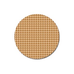 Pattern Gingerbread Brown Magnet 3  (round) by Simbadda