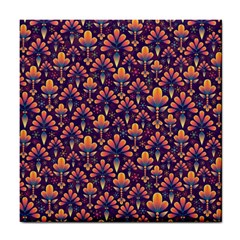 Abstract Background Floral Pattern Tile Coasters by Simbadda