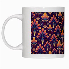 Abstract Background Floral Pattern White Mugs by Simbadda