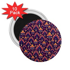 Abstract Background Floral Pattern 2 25  Magnets (10 Pack)  by Simbadda