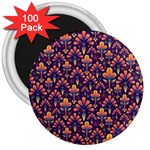 Abstract Background Floral Pattern 3  Magnets (100 pack) Front