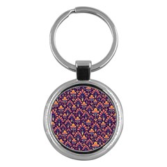 Abstract Background Floral Pattern Key Chains (round)  by Simbadda