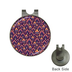 Abstract Background Floral Pattern Hat Clips With Golf Markers by Simbadda