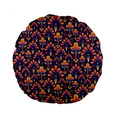 Abstract Background Floral Pattern Standard 15  Premium Round Cushions by Simbadda