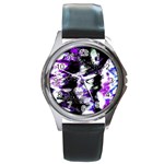 Canvas Acrylic Digital Design Round Metal Watch Front