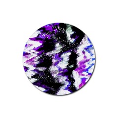 Canvas Acrylic Digital Design Rubber Coaster (round)  by Simbadda