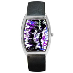 Canvas Acrylic Digital Design Barrel Style Metal Watch by Simbadda