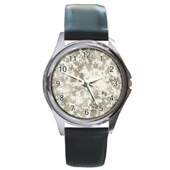 Wall Rock Pattern Structure Dirty Round Metal Watch by Simbadda