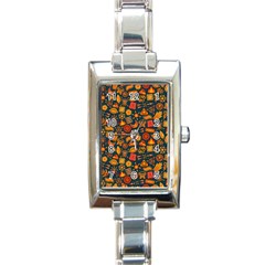 Pattern Background Ethnic Tribal Rectangle Italian Charm Watch by Simbadda