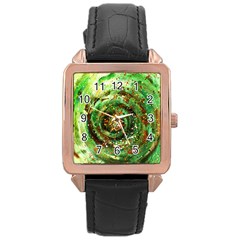 Canvas Acrylic Design Color Rose Gold Leather Watch  by Simbadda