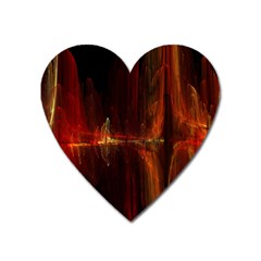 The Burning Of A Bridge Heart Magnet by designsbyamerianna