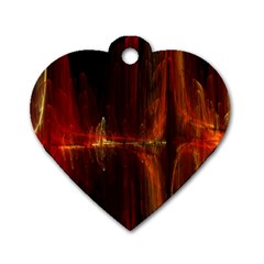 The Burning Of A Bridge Dog Tag Heart (two Sides) by designsbyamerianna