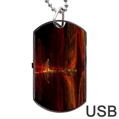 The Burning Of A Bridge Dog Tag Usb Flash (two Sides) by designsbyamerianna