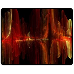 The Burning Of A Bridge Double Sided Fleece Blanket (medium) 