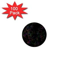 Boxs Black Background Pattern 1  Mini Buttons (100 Pack)  by Simbadda