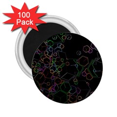 Boxs Black Background Pattern 2 25  Magnets (100 Pack)  by Simbadda