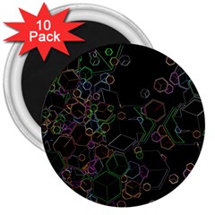 Boxs Black Background Pattern 3  Magnets (10 Pack)  by Simbadda