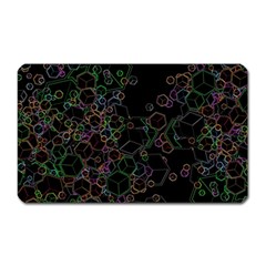 Boxs Black Background Pattern Magnet (rectangular) by Simbadda