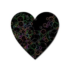 Boxs Black Background Pattern Heart Magnet by Simbadda