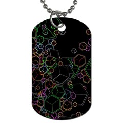 Boxs Black Background Pattern Dog Tag (one Side) by Simbadda