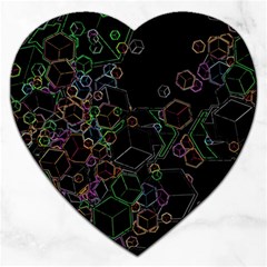 Boxs Black Background Pattern Jigsaw Puzzle (heart) by Simbadda