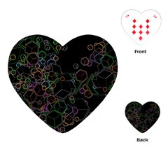 Boxs Black Background Pattern Playing Cards (heart)  by Simbadda