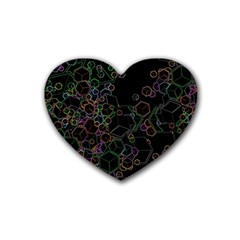 Boxs Black Background Pattern Heart Coaster (4 Pack)  by Simbadda