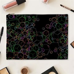 Boxs Black Background Pattern Cosmetic Bag (xl) by Simbadda