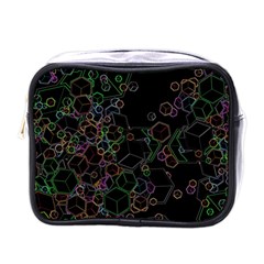 Boxs Black Background Pattern Mini Toiletries Bags by Simbadda