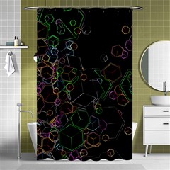 Boxs Black Background Pattern Shower Curtain 48  X 72  (small)  by Simbadda