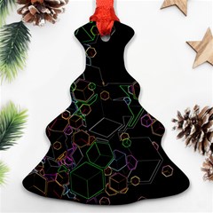 Boxs Black Background Pattern Christmas Tree Ornament (two Sides) by Simbadda