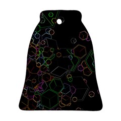 Boxs Black Background Pattern Bell Ornament (two Sides) by Simbadda