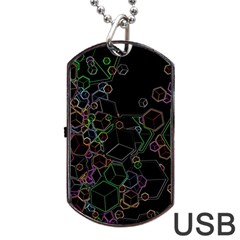 Boxs Black Background Pattern Dog Tag Usb Flash (one Side) by Simbadda