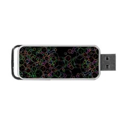 Boxs Black Background Pattern Portable Usb Flash (one Side) by Simbadda