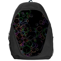 Boxs Black Background Pattern Backpack Bag by Simbadda