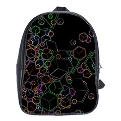 Boxs Black Background Pattern School Bags (xl)  by Simbadda