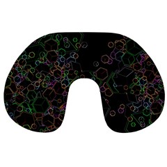 Boxs Black Background Pattern Travel Neck Pillows by Simbadda