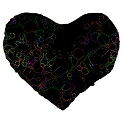 Boxs Black Background Pattern Large 19  Premium Flano Heart Shape Cushions by Simbadda