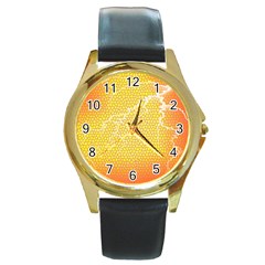 Exotic Backgrounds Round Gold Metal Watch by Simbadda