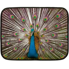 Indian Peacock Plumage Fleece Blanket (mini) by Simbadda