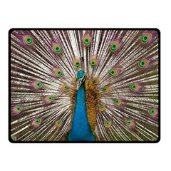 Indian Peacock Plumage Fleece Blanket (small) by Simbadda