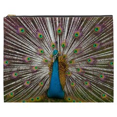 Indian Peacock Plumage Cosmetic Bag (xxxl)  by Simbadda