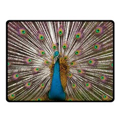 Indian Peacock Plumage Double Sided Fleece Blanket (small)  by Simbadda