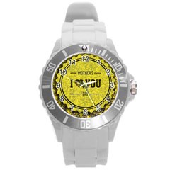 Happy Mother Day Round Plastic Sport Watch (l) by Simbadda