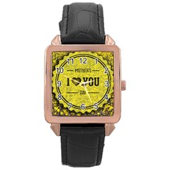 Happy Mother Day Rose Gold Leather Watch  by Simbadda