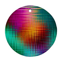 Colourful Weave Background Ornament (round) by Simbadda