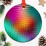 Colourful Weave Background Ornament (Round) Front