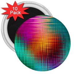 Colourful Weave Background 3  Magnets (10 Pack)  by Simbadda